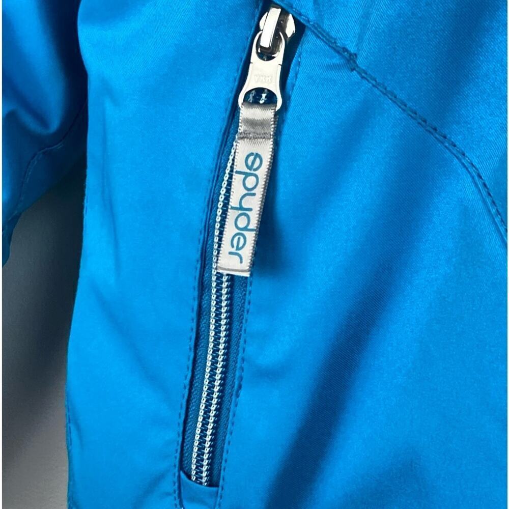 SPYDER Girls Blue Hooded Jacket with Embroidery - Size 12 - Picture 7 of 10